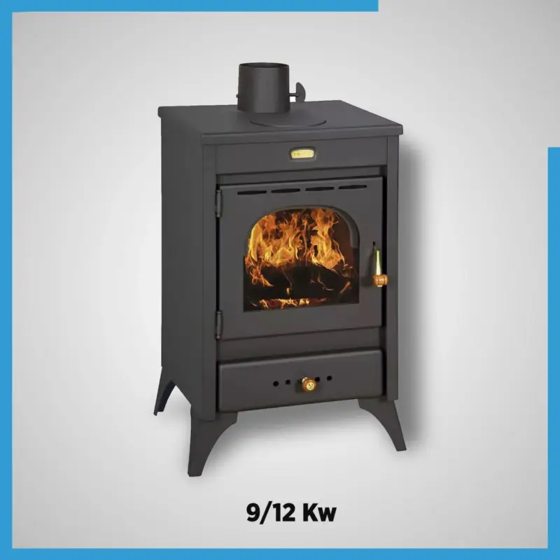 Prodotto di punta | Stufa a Legna KIR 9/12 kW acciaio nero antracite
