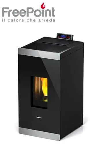 STUFA A PELLET FREEPOINT modello GLASS 8,5 kW colore NERO | Scelto dai clienti