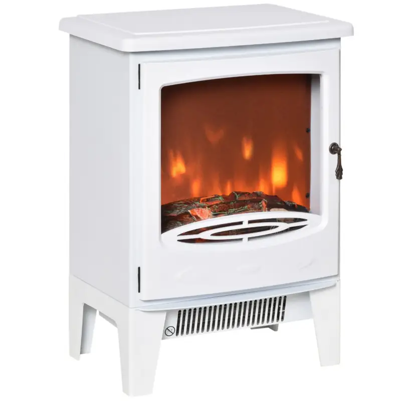 Disponibile ora - Easycomfort Camino Elettrico da Terra con Effetto Fiamma, Temperatura Regolabile 900W-1800W, Copertura 15-20m², 39x26x54.8cm, Bianco
