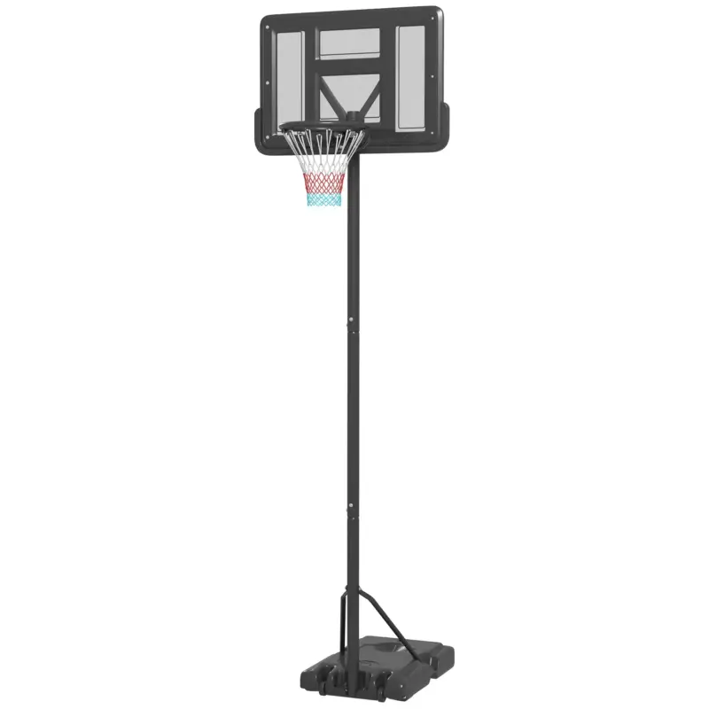 Super offerta - EasyComfort Canestro Basket ad Altezza Regolabile per Giardino e Piscina con Base Riempibile, 110x75x195-370 cm, Nero