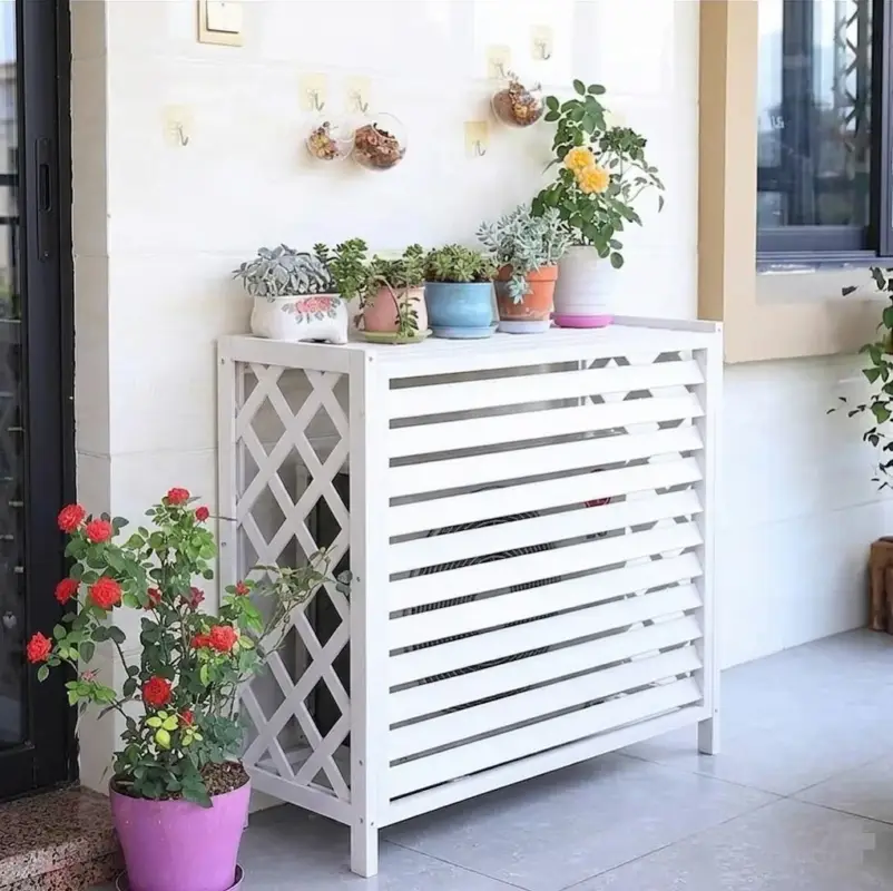 Copertura Copri Unità Esterna OneClima per Condizionatore Dual/Trial e 18000/24000 Btu In Legno Bianco 94x49x84 | Diretto dal produttore