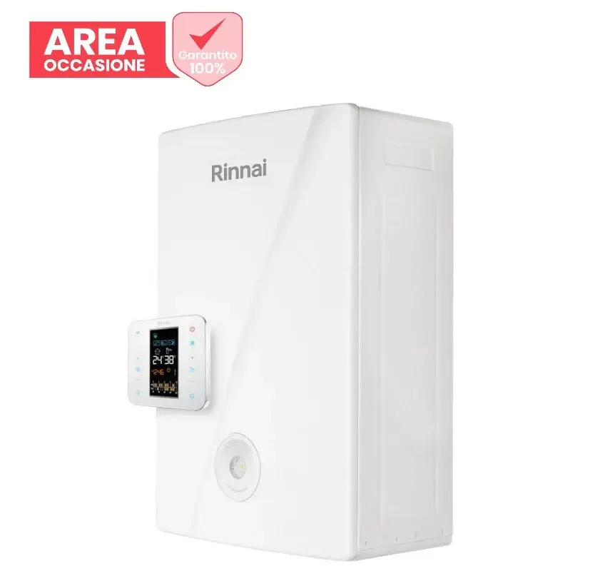 Risparmio extra - AREA OCCASIONI Caldaia Rinnai a Condensazione Momiji 29 kW con Cronotermostato Wi-Fi Intergrato Gpl Low NOx REB-KAI2529FF con Kit scarico Fumi Sdoppiato di Serie