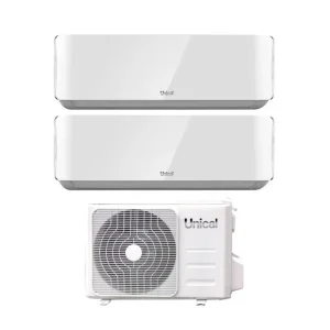 Ultimi pezzi - Condizionatore Dual Split Unical Air Cristal 13+18 (12+18) con KMX4 28HE R-32 Wi-Fi Optional