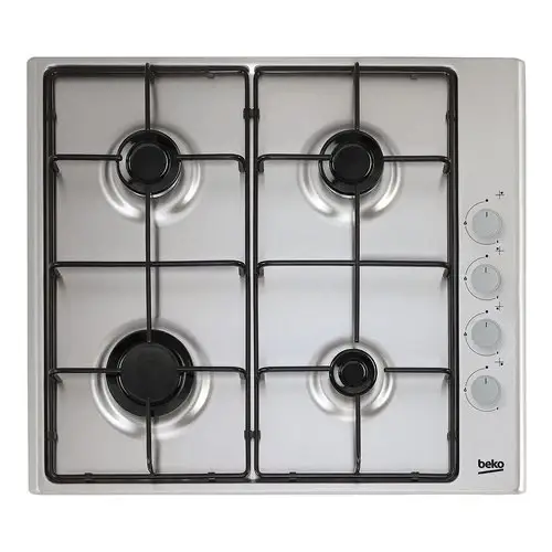 Prezzo conveniente - Piano Cottura A Gas Beko HIGG 641C3 SX 4 Fuochi (L61xP51) Inox Bruciatori High Efficiency