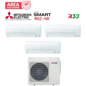 AREA OCCASIONI Climatizzatore Condizionatore Trial Split Mitsubishi Electric serie SMART MSZ HR 9000+9000+12000 con MXZ-3HA50VF Wi-Fi Optional 9+9+12 - NOVITA' Gas R-32 | Pochi pezzi rimasti