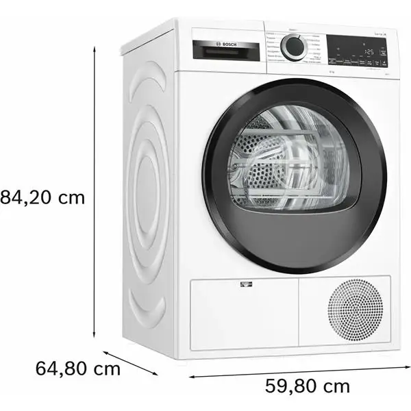 Asciugatrice A Pompa Di Calore Bosch Serie 6 WQG23100IT 8 Kg Classe A++ (A84,2xL59,8xP61,3) Easy Clean Mezzo carico Bianco - Disponibile ora
