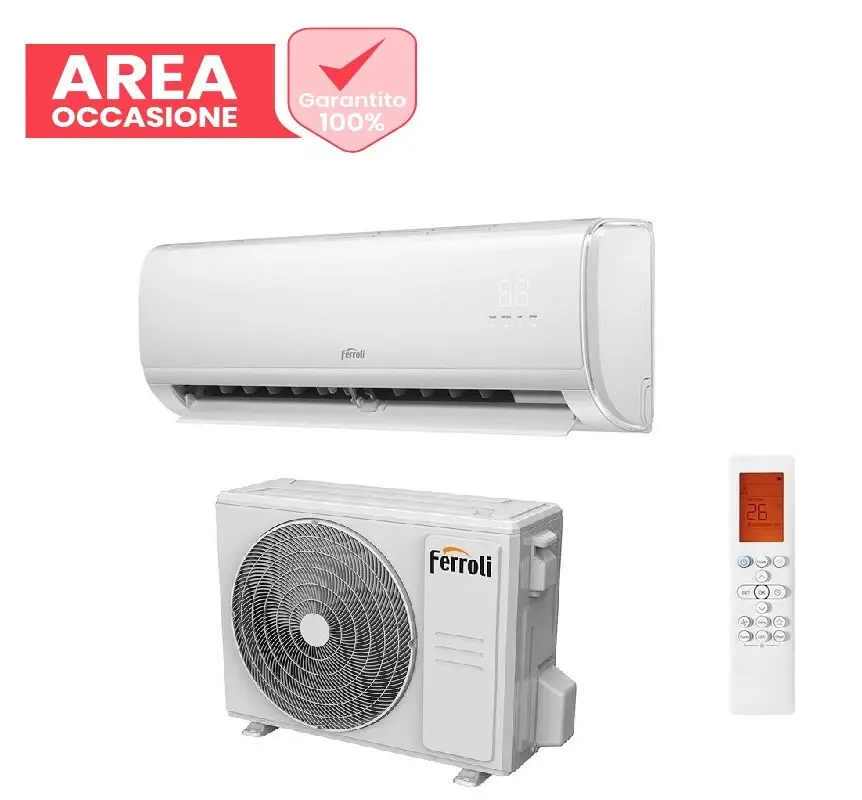 Ultimo arrivo | AREA OCCASIONI Climatizzatore Condizionatore Ferroli Inverter serie GIADA S 12000 Btu 2CP001IF R-32 Wi-Fi Integrato