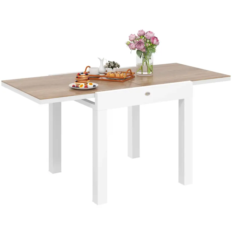 Risparmia di più | EasyComfort Tavolo da Pranzo da Giardino Allungabile 80-160 cm per 4-6 Posti, Bianco