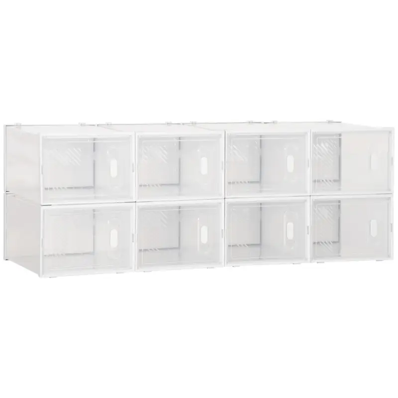 Tra i più venduti | Easycomfort Mobile Scarpiera Modulare Salvaspazio, 8 Cubi 28x36x21 cm in Plastica PP, Bianco