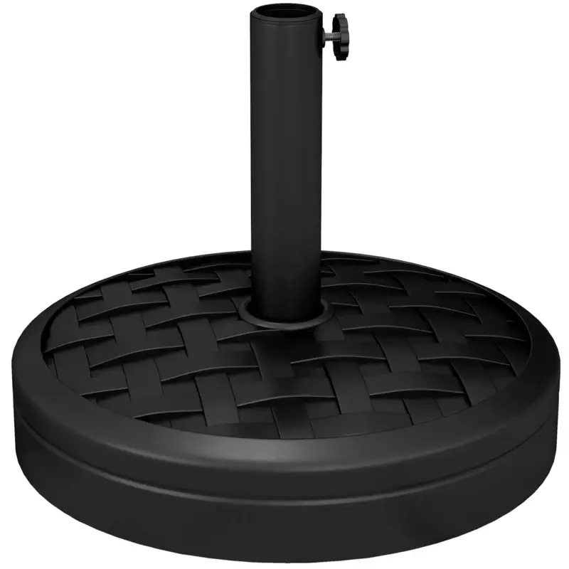 Occasione - EasyComfort Outusnny Base per Ombrellone da 18 kg con Manovella Girevole, in Acciaio, HDPE e Cemento, Ø45x36 cm, Nero