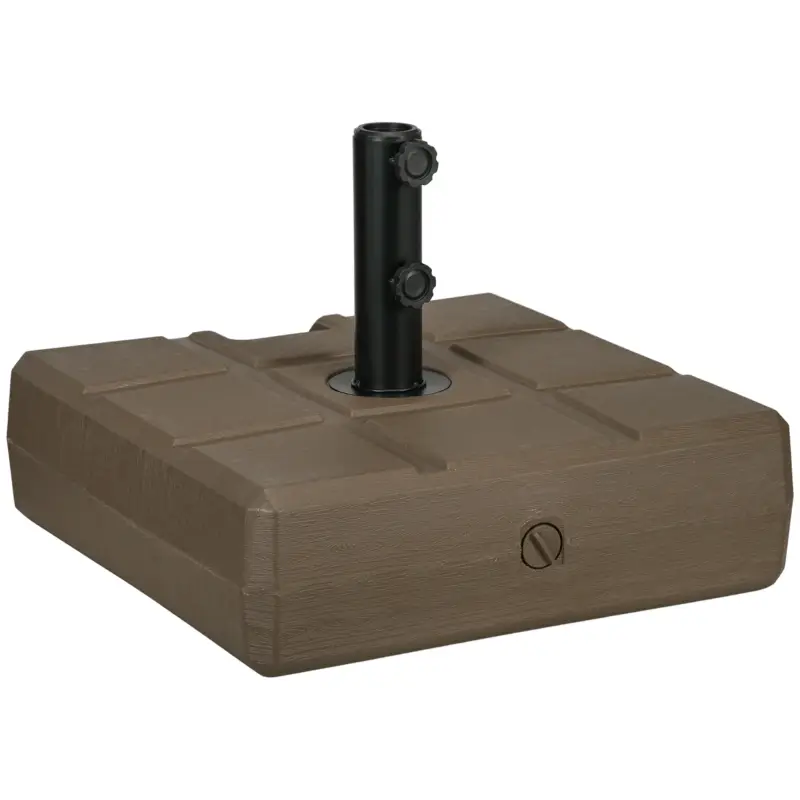 EasyComfort Base per Ombrellone da Giardino Riempibile con Maniglia in HDPE e Acciaio, 49x49x36.5 cm, Marrone | Nuovo arrivo