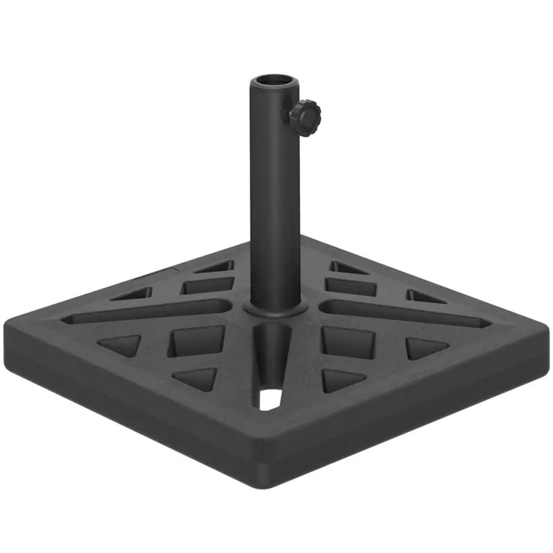 Qualità professionale - EasyComfort Base per Ombrellone da 15kg Quadrata per Ombrelloni Max. 2.2 m e Pali da 32/38/48 mm, Nero