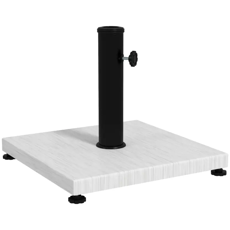 EasyComfort Base per Ombrellone da 25kg in Metallo e Cemento con Effetto Legno, 45x45x33.5cm, Bianco | Scorte quasi esaurite