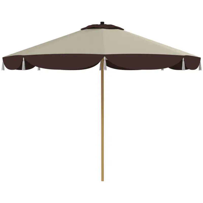 EasyComfort Ombrellone da Giardino Ø2.6 m con Copertura UV50+, Presa d'Aria e 8 Stecche, Beige | Offerta esclusiva