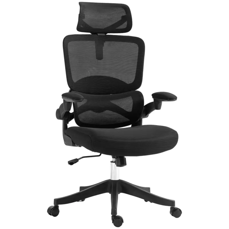 EasyComfort Sedia da Ufficio ad Altezza Regolabile con Inclinazione e Supporto Lombare, 62x58x120-133 cm, Nera | Di tendenza