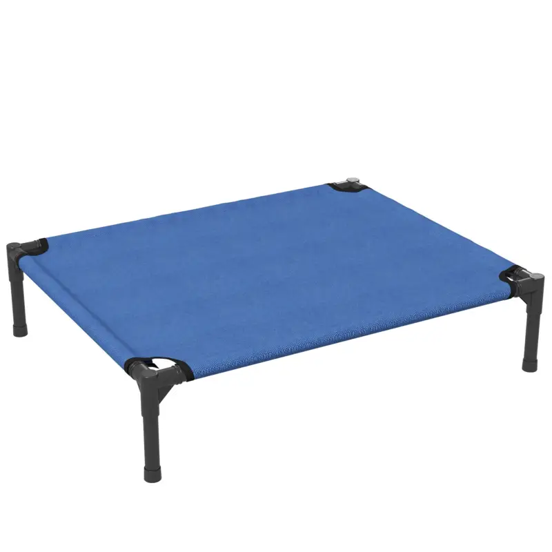 Super prezzo | EasyComfort Cuccia Lettino per Cani Rialzato Pieghevole per Interno ed Esterno in Metallo e Tessuto Oxford, 76x61x18 cm, Blu