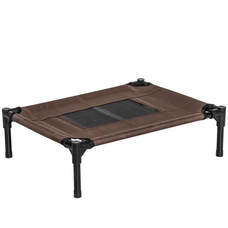 EasyComfort Lettino per Cani Rialzato con Seduta Traspirante, in Acciaio e Tessuto, 61x46x18 cm, Nero e Caffè | Risparmia ora