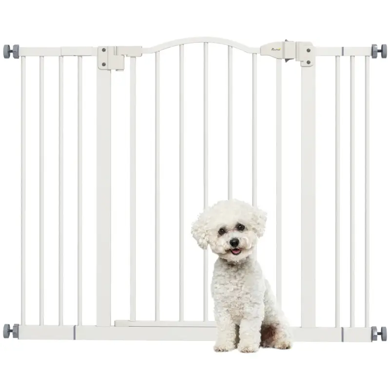 EasyComfort Cancelletto per Cani Estensibile con 4 Viti Regolabili, in Metallo e Plastica, 74-100x78 cm, Bianco | Acquista oggi