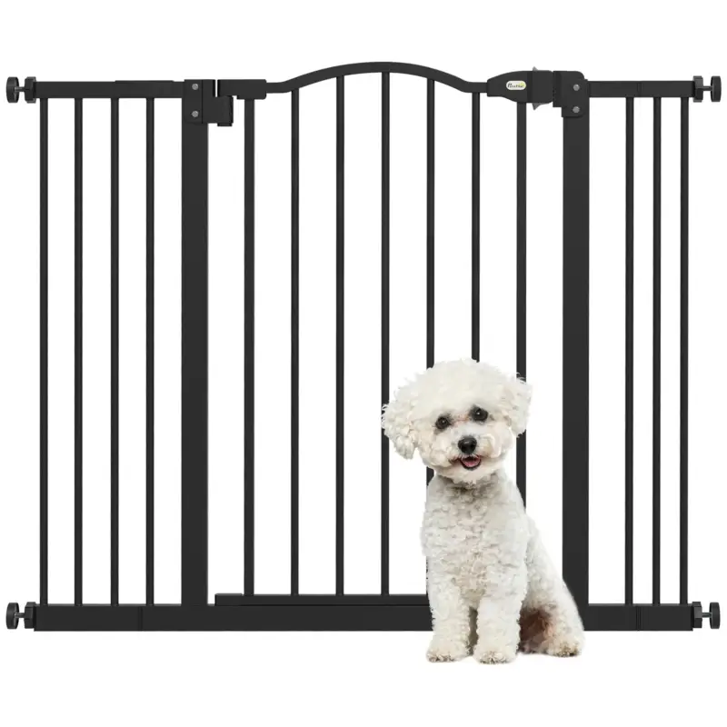 EasyComfort Cancelletto per Cani Estensibile con 4 Viti Regolabili, in Metallo e Plastica, 74-100x78 cm, Nero | Aggiungi al carrello