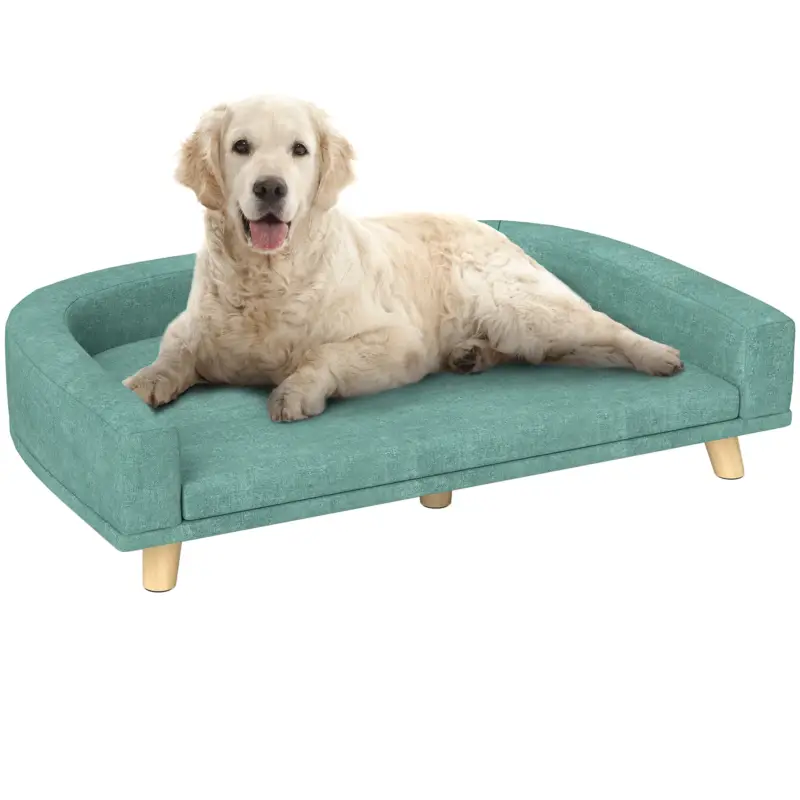 EasyComfort Divano per Cani di Taglia Grande con Gambe Rialzate e Cuscino Sfoderabile, 98x67x25 cm, Verde Chiaro - Ultimi giorni