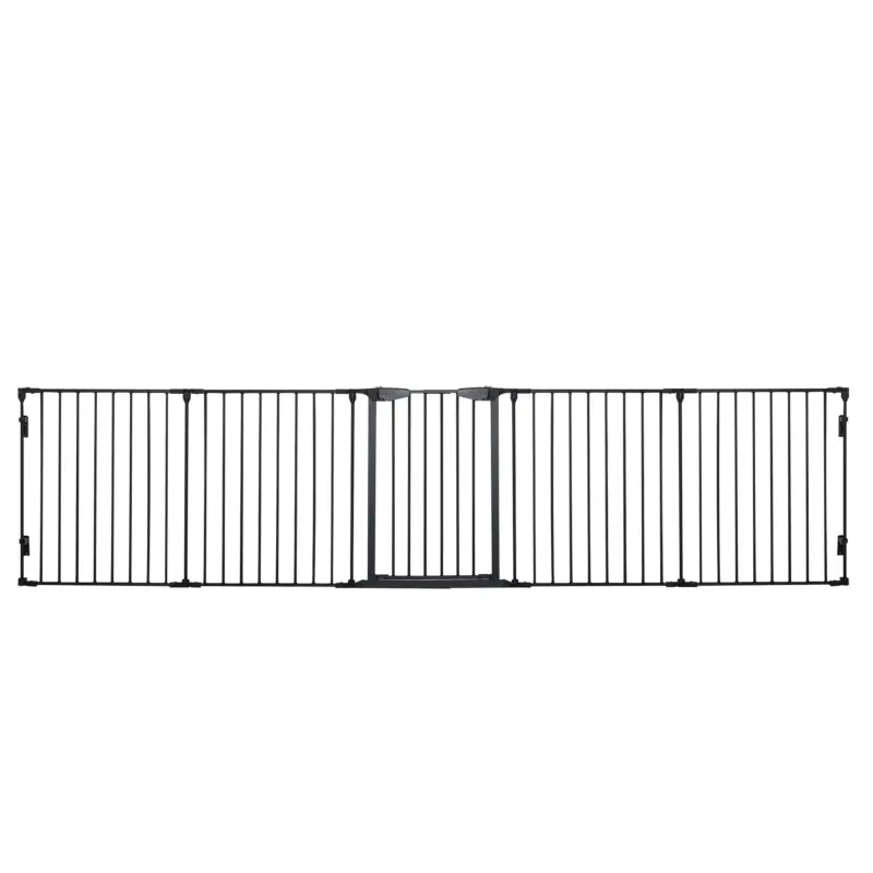 Prezzo d'offerta | EasyComfort Cancellino per Cani Taglia Piccola e Media Pieghevole a 5 Pannelli, in Metallo e Plastica, 300x3x74.5 cm, Nero