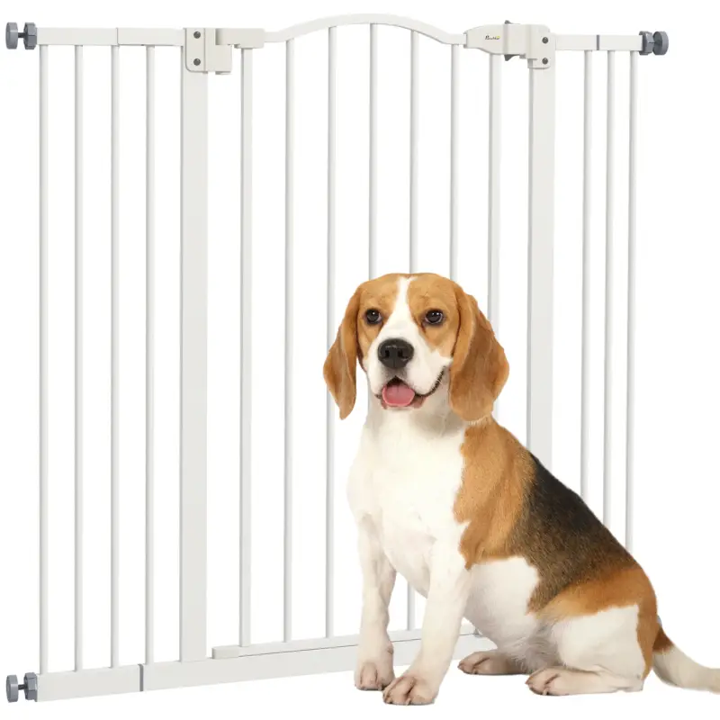 Offerta | EasyComfort Cancelletto per Cani Estensibile con 4 Viti Regolabili, in Metallo e Plastica, 74-100x94 cm, Bianco