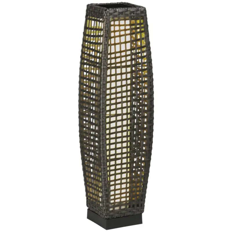 EasyComfort Lampada Solare da Giardino con Pannello di Ricarica, in Acciaio e Rattan, 21x21x78 cm, Nero e Grigio | Offerta lampo