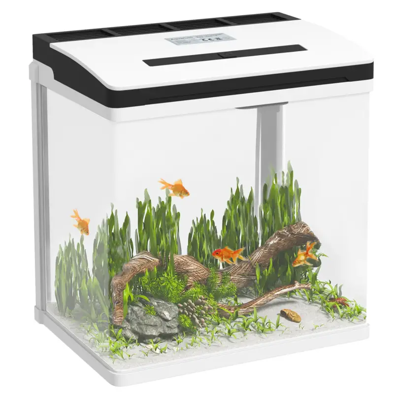 Approfitta dell'offerta | EasyComfort Acquario da 13L a Illuminazione LED con Fori di Ventilazione, in Vetro HD e ABS, 29x20x30.5 cm