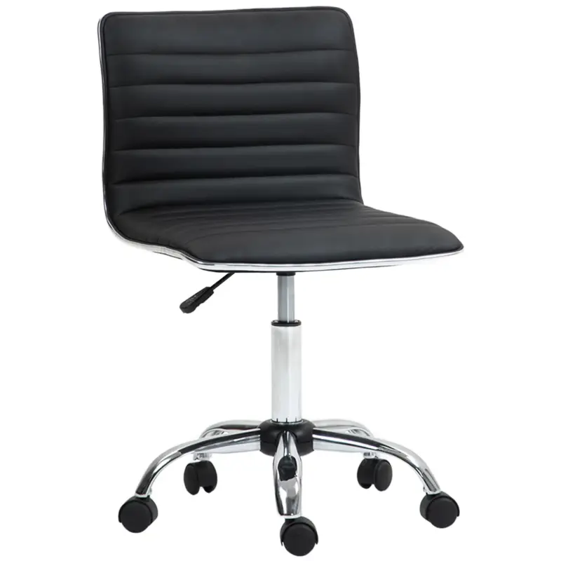 EasyComfort Sedia da Ufficio Ergonomica in Pelle PU con Altezza Regolabile, Seduta Girevole e Ruote, Nero | Imperdibile