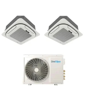 Condizionatore OneClima Dual Split Cassetta 4 Vie 12+12 con MLT27x3/Y24 R-32 Wi-Fi Optional Griglia Inclusa e Telecomando di Serie | Ultimo arrivo