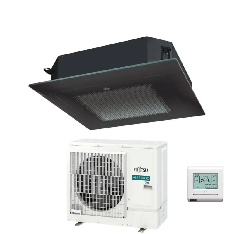 Buon prezzo - Condizionatore a Cassetta Fujitsu KR Eco Circular Flow Black 30000 Btu AUXG30KRLB R-32 Wi-Fi Optional con Griglia e Filocomando