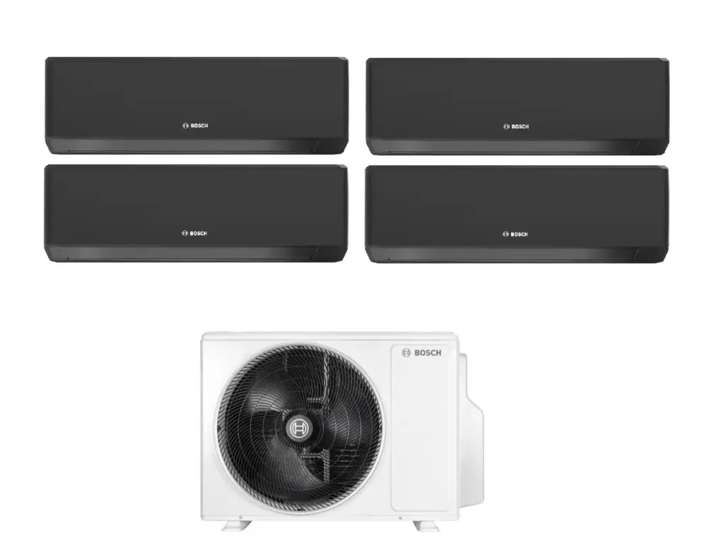 Ultime disponibilità - Condizionatore Quadri Split Bosch CLIMATE 7000i Black 7+9+9+9 con 5000M 82/4 E R-32 Wi-Fi Integrato