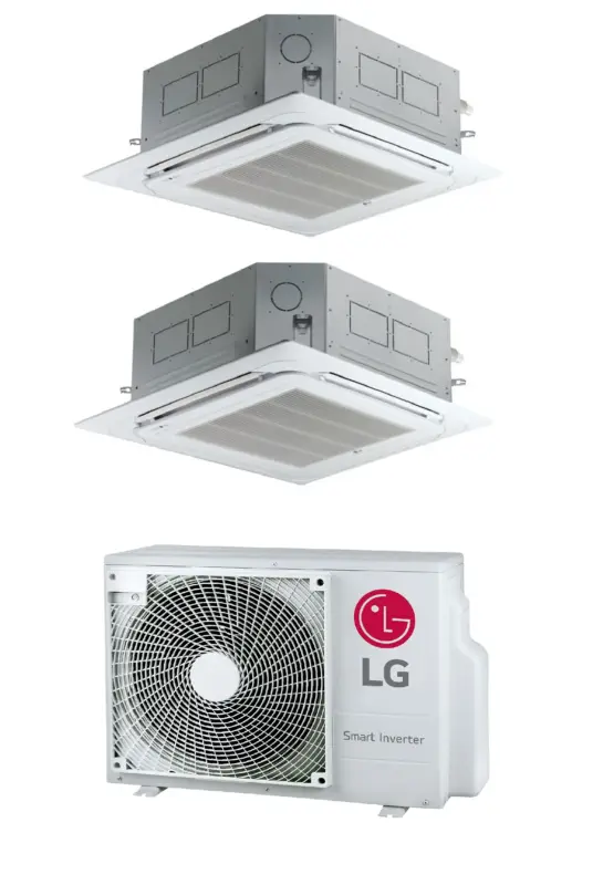 Condizionatore a Cassetta Dual Split LG Standard 9+9 Btu con MU2R15 R-32 Wi-Fi Optional con Pannello | Miglior prezzo