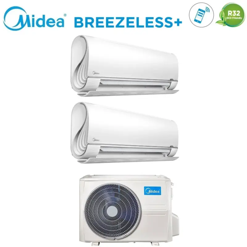 Di tendenza | Condizionatore Dual Split Midea BreezeleSS+ 9+12 con M3OF-21HFN8-Q R-32 Wi-Fi Integrato