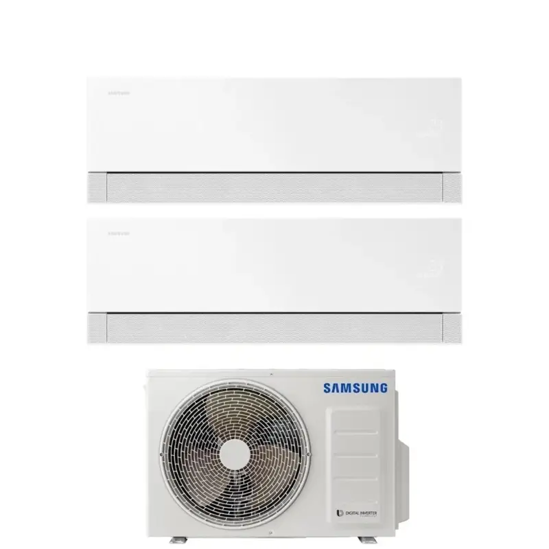 Alta qualità | Condizionatore Dual Split Samsung WindFree Première White 7+18 con AJ050TXJ2KG R-32 Wi-Fi Integrato