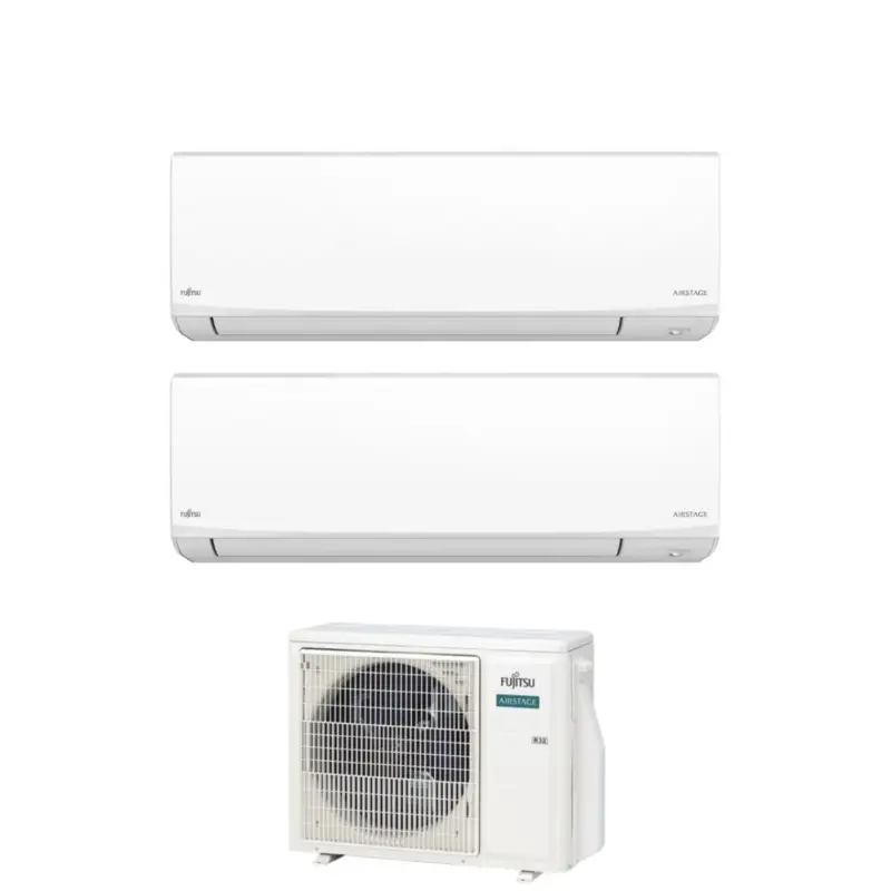 Appena arrivato | Condizionatore Dual Split Fujitsu KJ White 9+14 con AOEG18KBCA2 R-32 Wi-Fi Integrato
