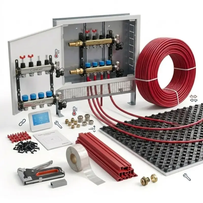 Pagamenti sicuri | Kit Riscaldamento a Pavimento OneCalor per Impianti Civili 100 m² Pannello Bugnato 20 + 25 mm