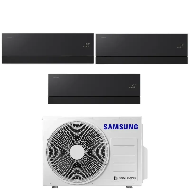 Aggiungi al carrello - Condizionatore Trial Split Samsung WindFree Première Black 9+9+12 con AJ052TXJ3KG R-32 Wi-Fi Integrato
