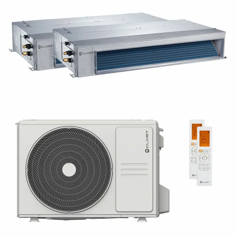 Condizionatore canalizzabile Clivet DUCT 2 dual split 9000+18000 BTU inverter A++ unità esterna 5.3 kW - Acquista ora