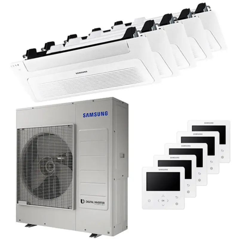 Condizionatore Samsung Cassetta WindFree 1 Via penta split 9000+9000+12000+12000+12000 BTU inverter A++ unità esterna 10,0 kW - Prezzo basso