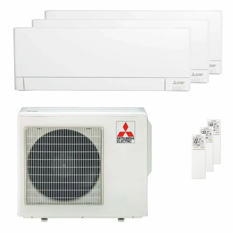 Acquisto sicuro | Condizionatore Mitsubishi Electric Serie AY trial split 9000+9000+12000 BTU inverter A++ wifi unità esterna 5.4 kW