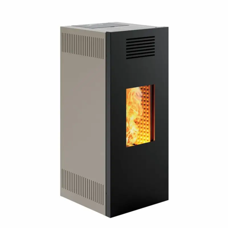 Stufa a pellet Caminetti Montegrappa Noir M MW24 19,7 kW Idro Grigio | Reso semplice