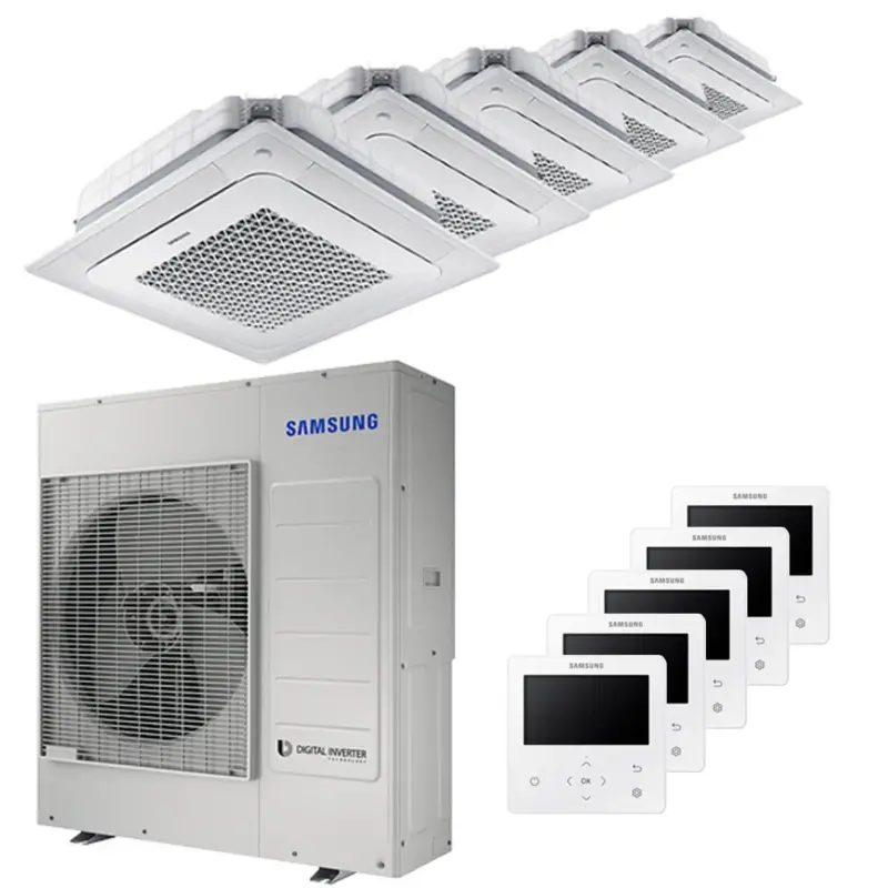 Condizionatore Samsung Cassetta Windfree 4 vie penta split 7000+12000+12000+12000+12000 BTU inverter A++ unità esterna 10,0 kW | Molto apprezzato