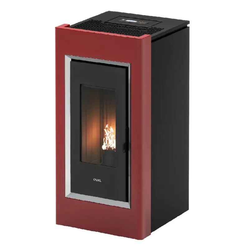Prezzo imbattibile - Stufa a pellet CADEL Prince 11 kW rossa ad aria con wi-fi