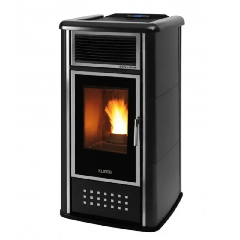 Poche unità rimaste | Stufa a pellet Klover Belvedere 28 23,7 kW acqua+aria+kit acs matt black