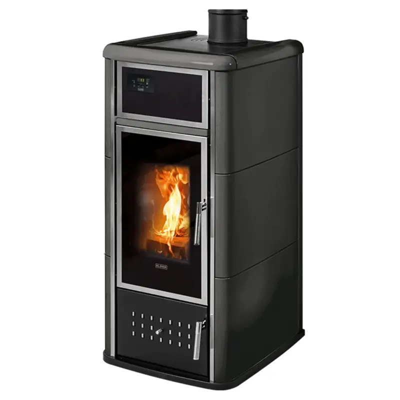 Stufa a legna Klover Belvedere 20 26 kW Idro + kit ACS Matt Black - Offerta a tempo limitato