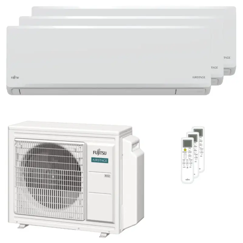 Acquista online | Condizionatore Fujitsu Serie KN WiFi trial split 7000+7000+7000 BTU inverter A+++ wifi unità esterna 5.4 kW