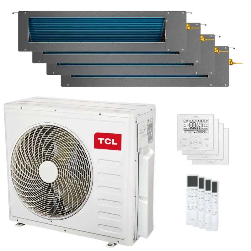 Acquisto sicuro - Condizionatore TCL Canalizzabile Serie D quadri split 9000+12000+18000+18000 BTU inverter A++ wifi unità esterna 12.2 kW
