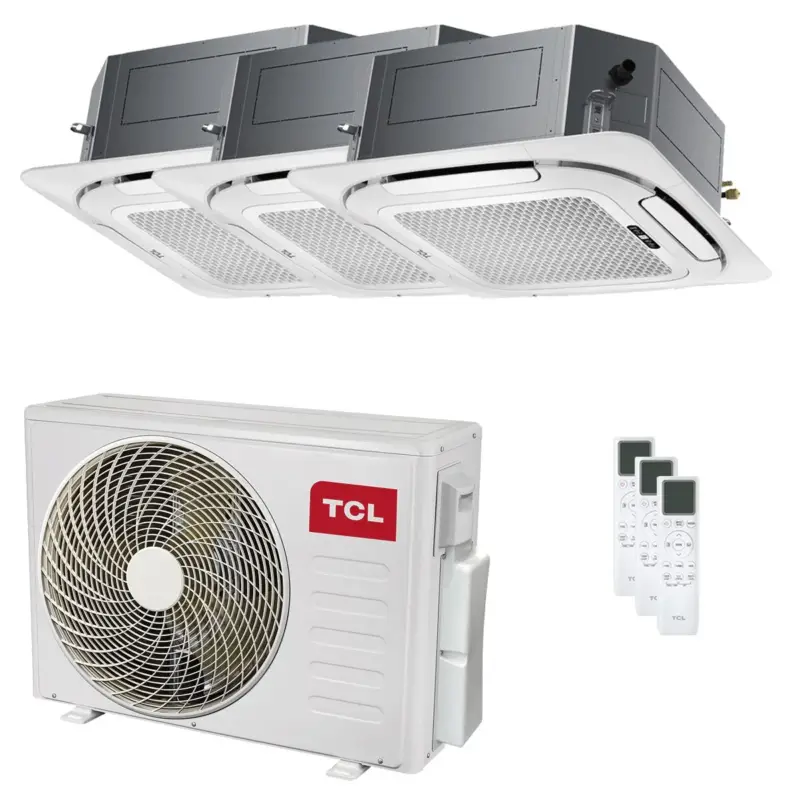 Tra i preferiti | Condizionatore TCL Cassetta 4 vie Serie S trial split 9000+9000+9000 BTU inverter A++ wifi unità esterna 7.9 kW
