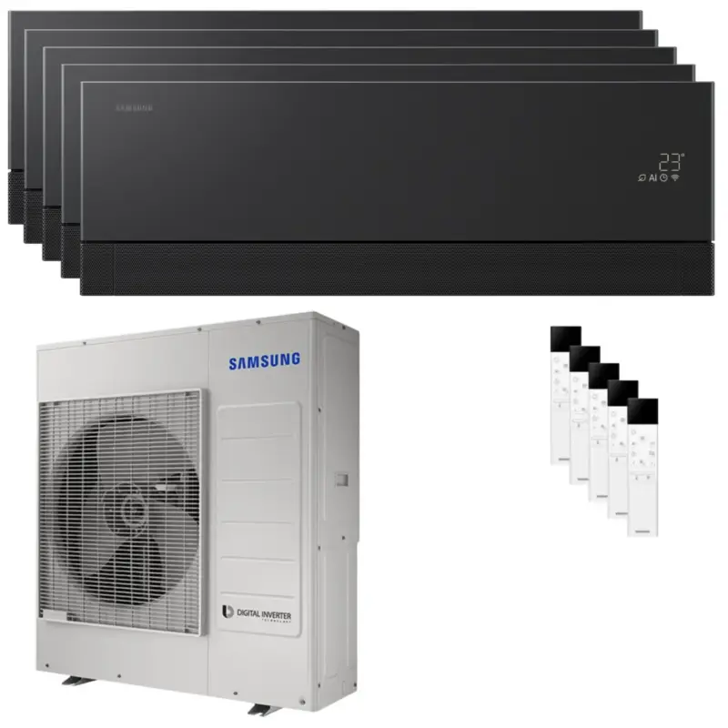 Acquista dal produttore | Condizionatore Samsung WindFree Première penta split 7000+7000+7000+7000+9000 BTU inverter A++ wifi unità esterna 10 kW Soapstone Charcoal